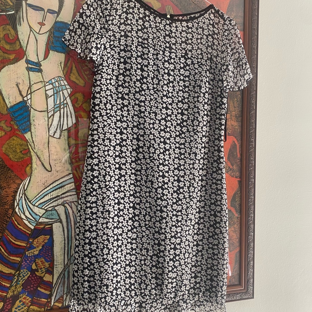 Floral Black and White Dress
